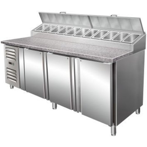  Saro Refrigerated Preparation Table 3 Doors with Fan 