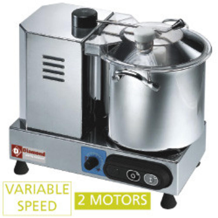Cutter en acier inoxydable, 9 litres, avec variateur de vitesse