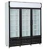 HorecaTraders Wall-mounted refrigerated display case with 3 glass doors | 160 cm | 1065 Liters