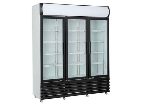  HorecaTraders Wall refrigerated display case with 3 glass doors | 160 cm | 1065 liters 