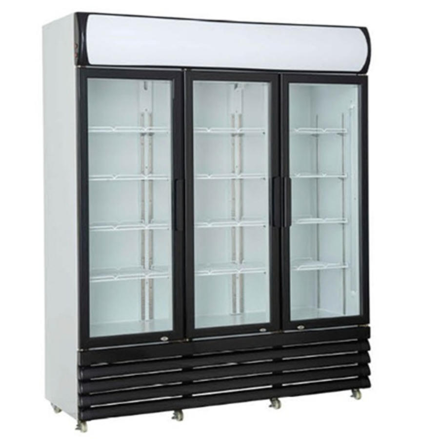 Wall refrigerated display case with 3 glass doors | 160 cm | 1065 liters