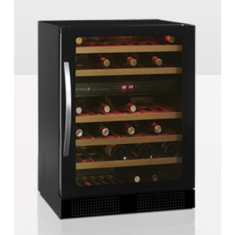Cave à vin noire avec porte vitrée TFW160-2F