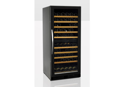  HorecaTraders Cave à vin noire avec porte vitrée TFW265-2F 