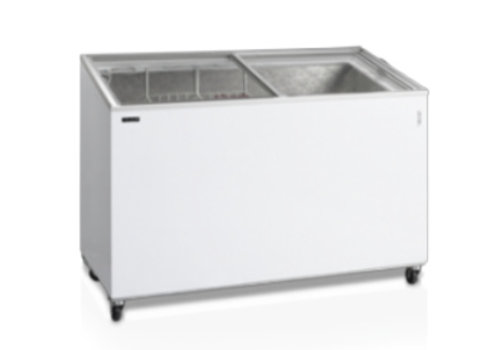  HorecaTraders White chest freezer with wheels | 1300x615x855 