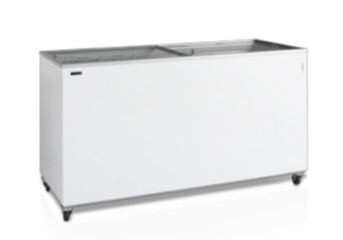  HorecaTraders White chest freezer with wheels | 1550x630x798 
