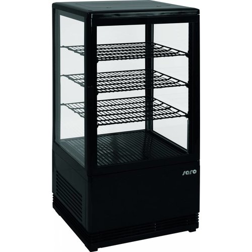  Saro Mini refrigerated display case Black | 78 liters 