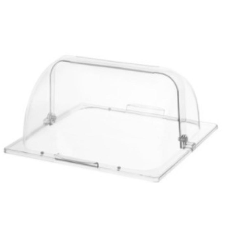 Bread basket with polycarbonate hood