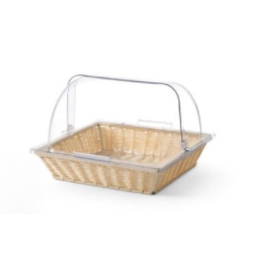 Bread basket with polycarbonate hood