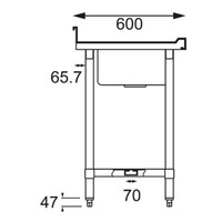 RVS Spoeltafel | Spoelbak Dubbel | 240x60x90 cm