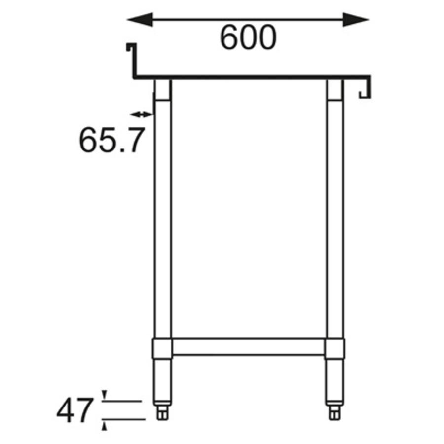 RVS werktafel met achteropstand 60(b)x90(h)x60(d)cm
