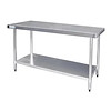 Vogue Stainless steel work table with shelf | 60 cm deep 5 formats