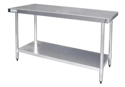  Vogue Table de travail en acier inoxydable avec étagère | 60 cm de profondeur | 5 tailles 