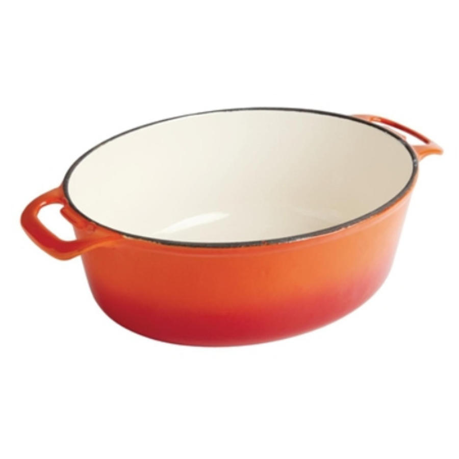 Ovale Bratpfanne, Orange, 5 l | 24x30cm