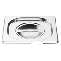 Stainless steel lid with spoon recess | GN 1/3