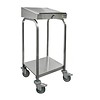 HorecaTraders Edelstahlschreibtisch mit Rollen