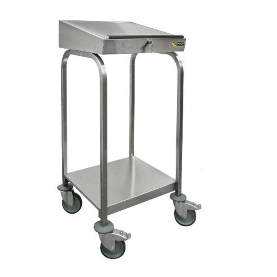 Bureau en acier inoxydable avec roulettes