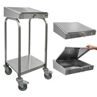 Edelstahlschreibtisch mit Rollen