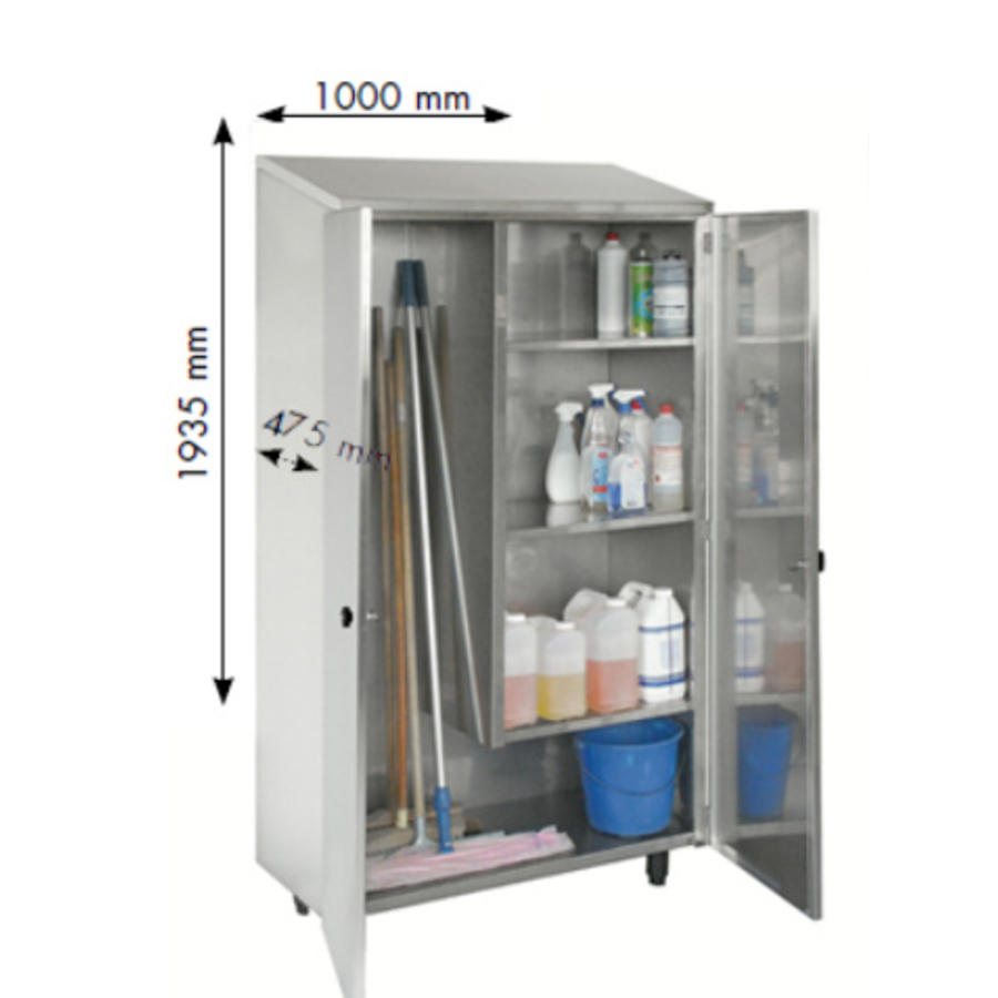 Armoire à produits de nettoyage en acier inoxydable