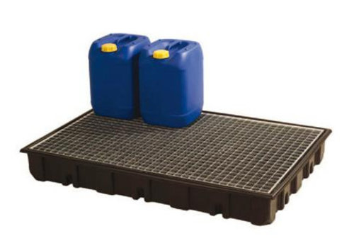  HorecaTraders Bac d'égouttage en plastique avec grille | 123x83x27 cm 