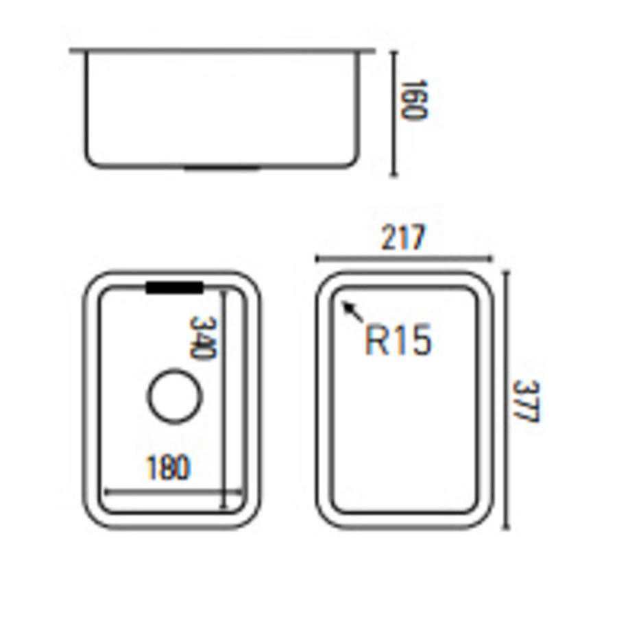 Évier rectangulaire en acier inoxydable | 5 formats