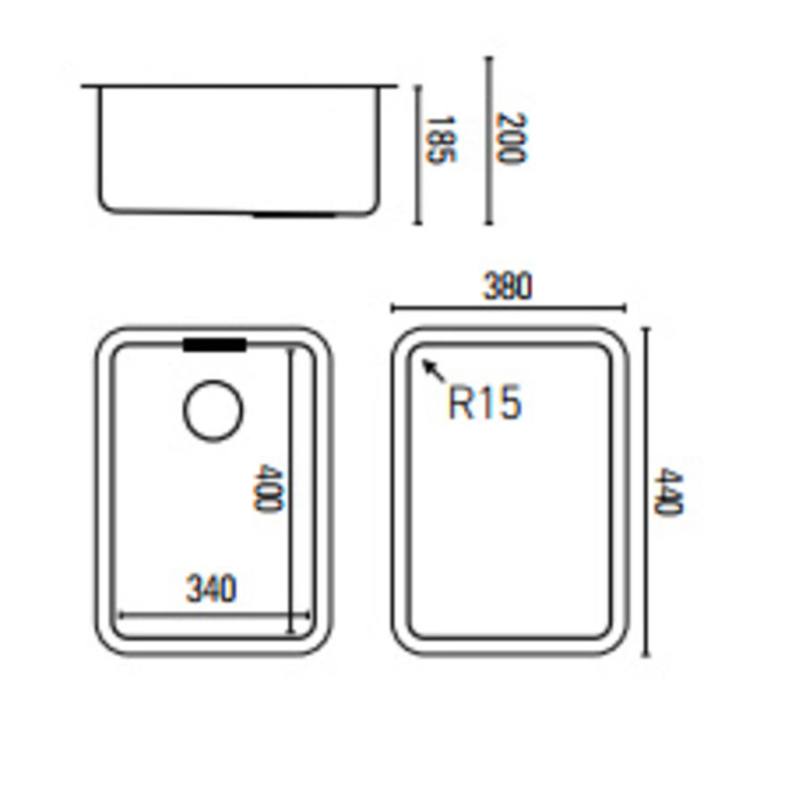 Stainless steel Sink Rectangular | 5 Formats