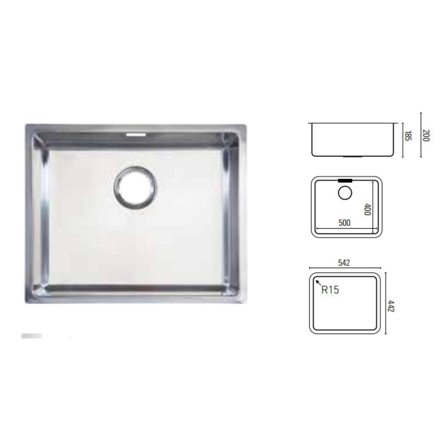 Stainless Steel Sink Rectangular | 5 Formats