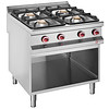 HorecaTraders Cuisinière à gaz avec 4 brûleurs 2 x 7 kW et 2 x 11 kW