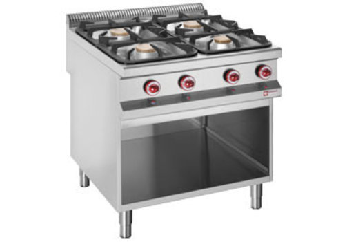  HorecaTraders Gas cooker with 4 burners 2 x 7 kW and 2 x 11 kW 