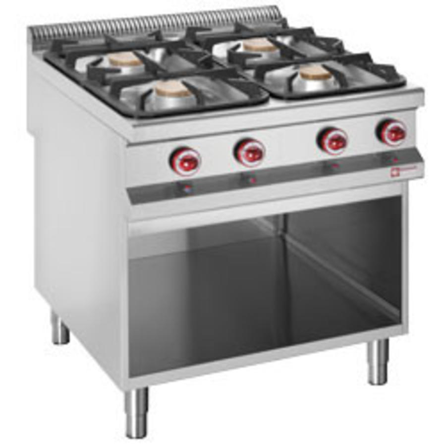 Gas cooker with 4 burners 2 x 7 kW and 2 x 11 kW