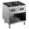 HorecaTraders Cuisinière à gaz 4 feux 5,5 kW sur placard ouvert