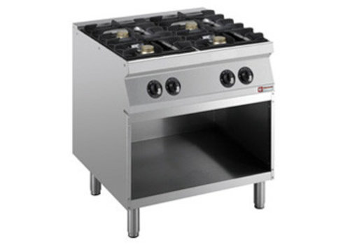  HorecaTraders Cuisinière à gaz 4 feux 5,5 kW sur placard ouvert 