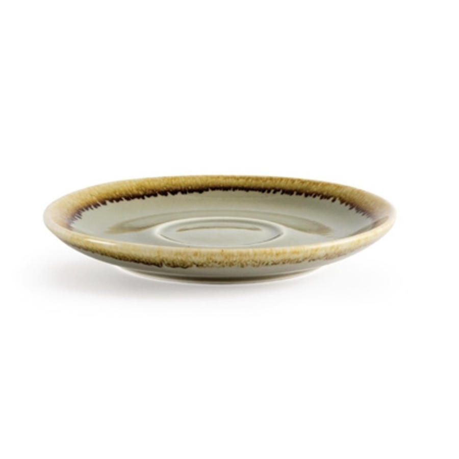 Kiln Cappuccino Dishes | Moss green | 14cm | 6 pieces