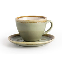Kiln Cappuccino Saucers | Moss Green | 14cm | 6 pieces