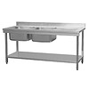 HorecaTraders Stainless Steel Sink With Sink Left | 180x70x85cm