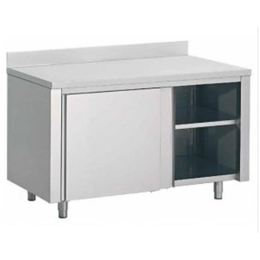 Chest of drawers with splash edge stainless steel | 180x70x85cm