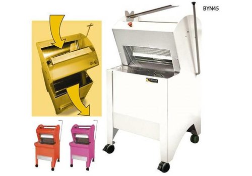  HorecaTraders Brotschneidemaschine | Weiß | Halbautomatisch | Brot über Topside | 550 W 