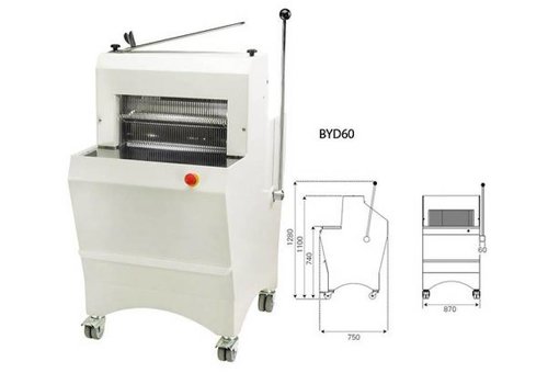  HorecaTraders Brotschneidemaschine | Halbautomatisch | Brotdicke 11-16mm | 490 W 