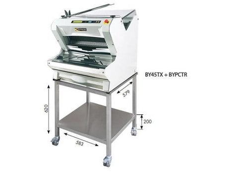  HorecaTraders Broodsnijmachine | Wit Tafelmodel | Automatisch | Brood via Bovenzijde | 550W 