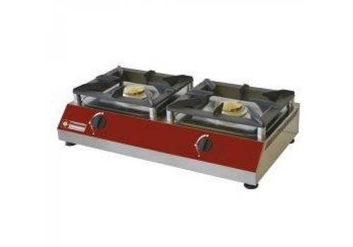  HorecaTraders Gas stove 2 burners | 5kw | 760x400x (h) 200mm 