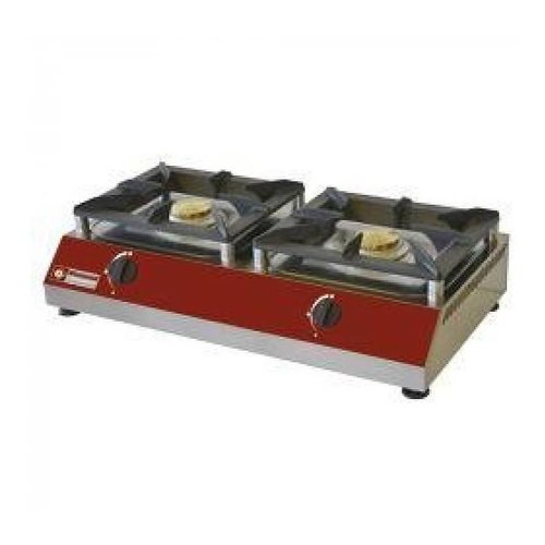  HorecaTraders Gas stove 2 burners | 5kw | 760x400x (h) 200mm 