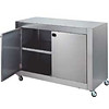 HorecaTraders Stainless steel cabinet with 2 doors and wheels