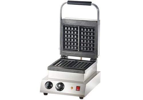  HorecaTraders Waffeleisen aus Edelstahl | 240x240 mm | Schwerlast 