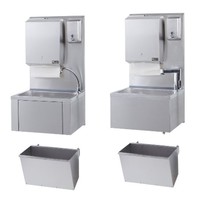 Catering hand sink + paper and soap dispenser | stainless steel