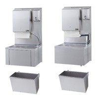 Lavabo d'accueil + distributeur de papier et de savon | Acier inoxydable
