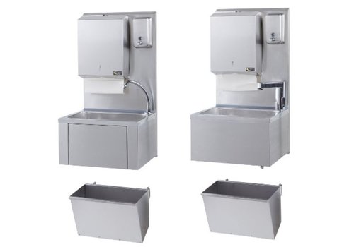  HorecaTraders Catering hand sink + paper and soap dispenser | stainless steel 