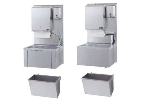  HorecaTraders Hospitality hand wash basin + paper and soap dispenser | stainless steel 