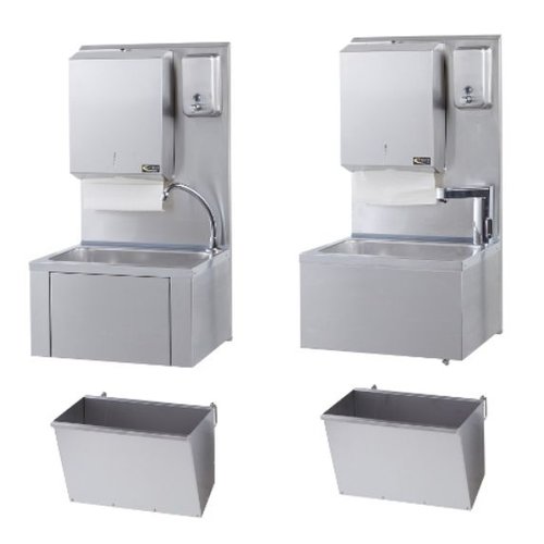  HorecaTraders Catering hand sink + paper and soap dispenser | stainless steel 