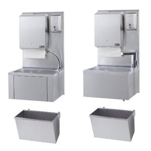  HorecaTraders Lavabo d'accueil + distributeur de papier et de savon | Acier inoxydable 