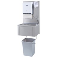 Hospitality hand wash basin + paper and soap dispenser | Plastic