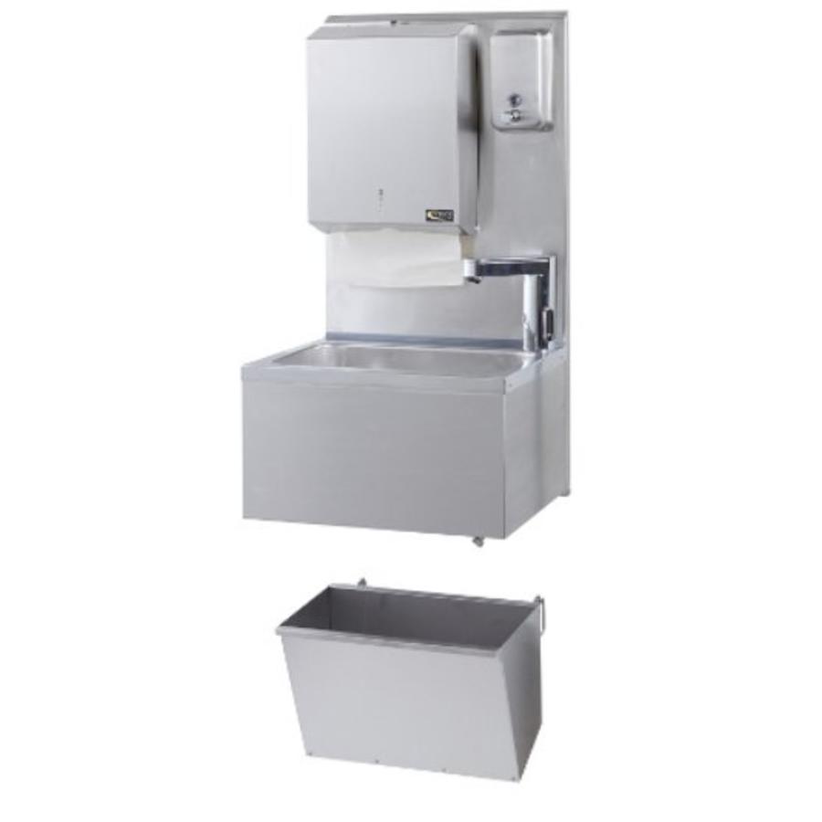 Lavabo d'accueil + distributeur de papier et de savon | Acier inoxydable